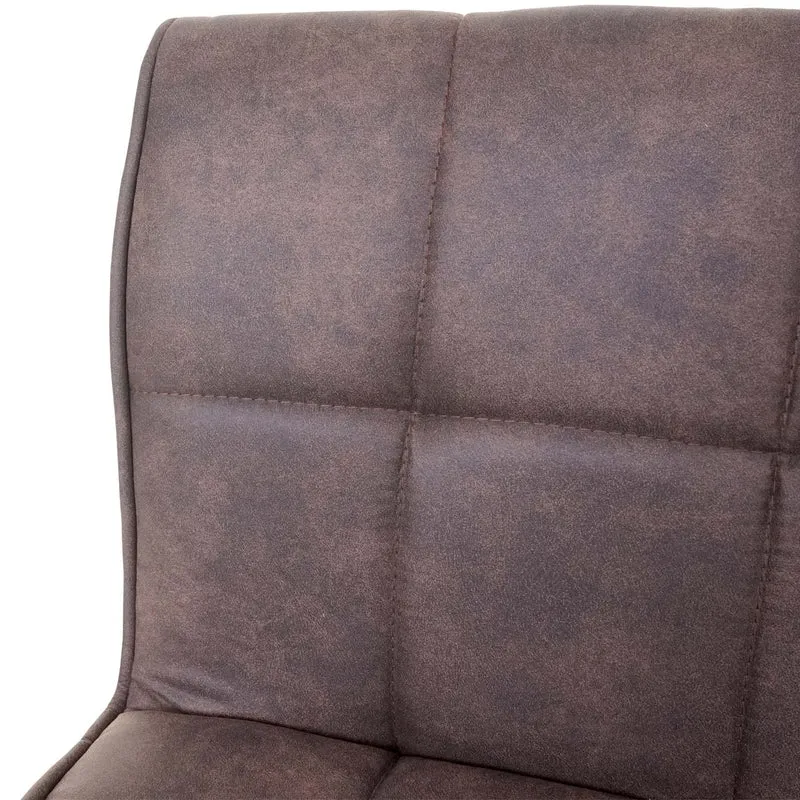 Lot de 2 tabourets de bar en tissu imitation daim marron foncé TDB04030