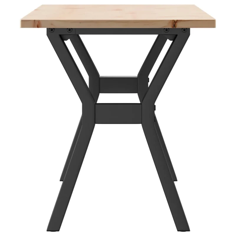 Table basse rectangulaire style industriel cadre en Y 110 x 40 x 45 cm bois de pin et acier DEC036279