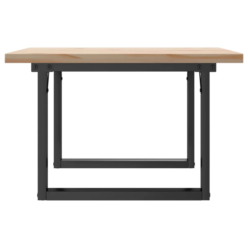 Table basse rectangulaire style industriel cadre en o 70 x 70 x 40,5cm bois de pin et acier DEC036246