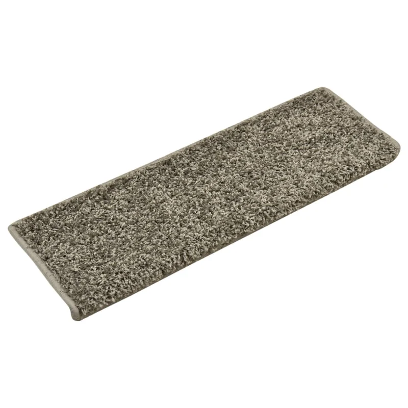 Tapis d'escalier 15 pièces 65x25 cm Gris DEC023818