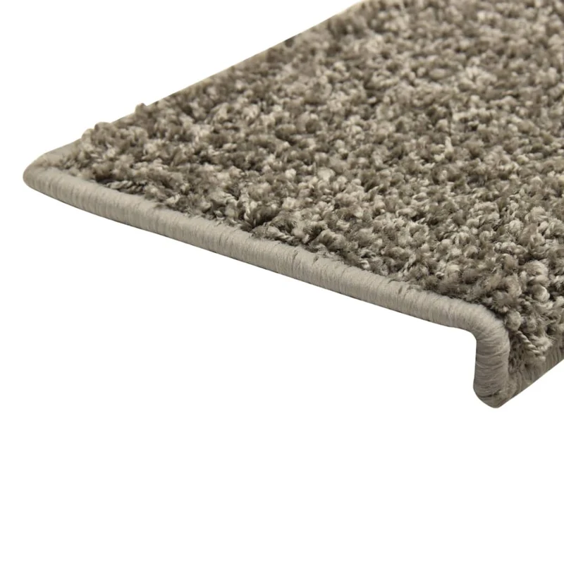 Tapis d'escalier 15 pièces 65x25 cm Gris DEC023818