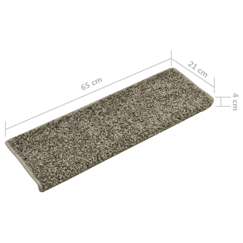 Tapis d'escalier 15 pièces 65x25 cm Gris DEC023818