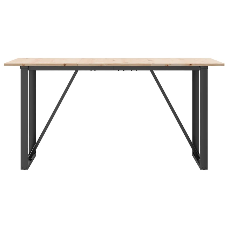 Table de salle à manger design industriel 160 x 80 x 75 cm bois de pin massif et acier DEC036784