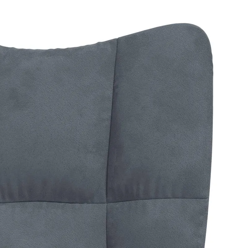Fauteuil lounge chaise de canapé design moderne avec repose-pied en velours gris foncé DEC026593
