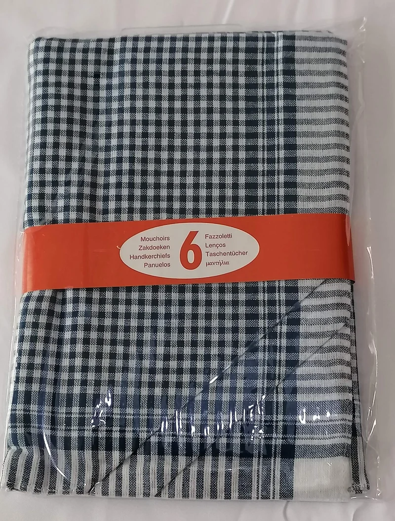 Lot de 6 / 12 / 24 Mouchoirs HOMME tissu épais coton - 40cm x 40cm - TOP QUALITÉ