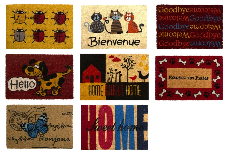 Tapis entrée 40x60cm - Paillasson Fibre de Coco - Caoutchouc Anti Glisse - PLUSIEURS MODELES