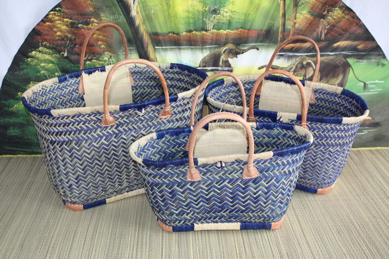 Superbe Panier - 3 TAILLES - Tressé à la main - sac cabas - idéal courses , marchés , travail , plage , déco