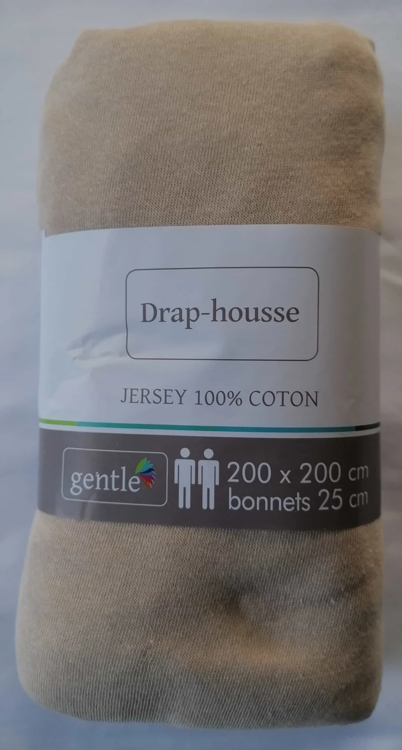 Drap housse 2 personnes 200x200cm KING SIZE 100% Coton Jersey Qualité 10 COLORIS