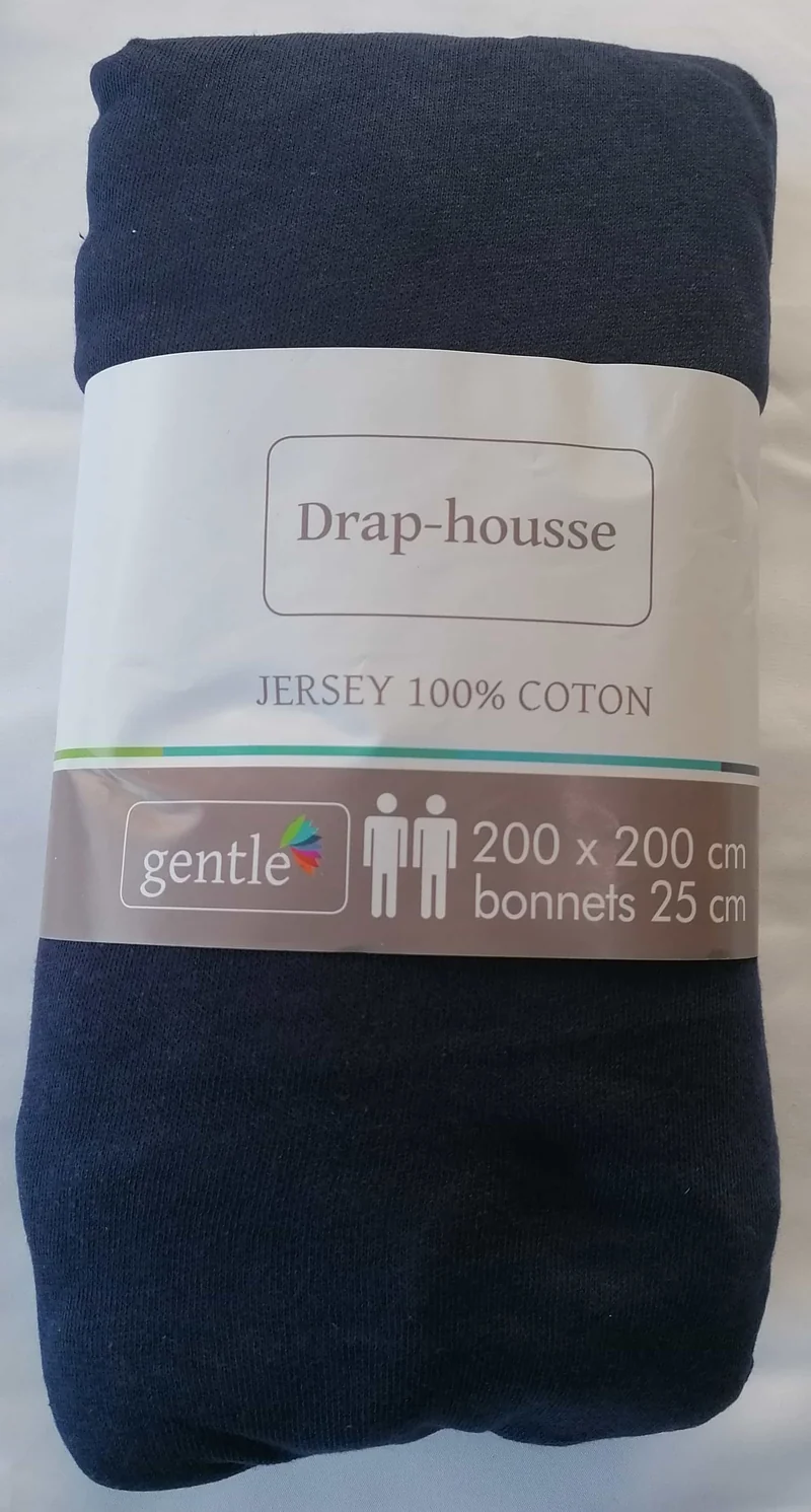 Drap housse 2 personnes 200x200cm KING SIZE 100% Coton Jersey Qualité 10 COLORIS