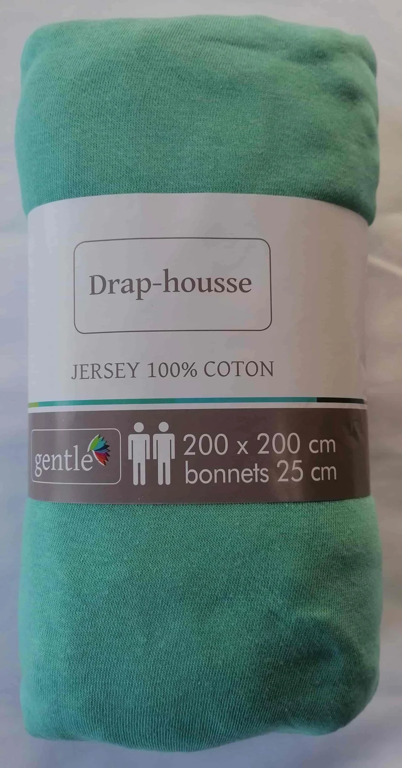 Drap housse 2 personnes 200x200cm KING SIZE 100% Coton Jersey Qualité 10 COLORIS