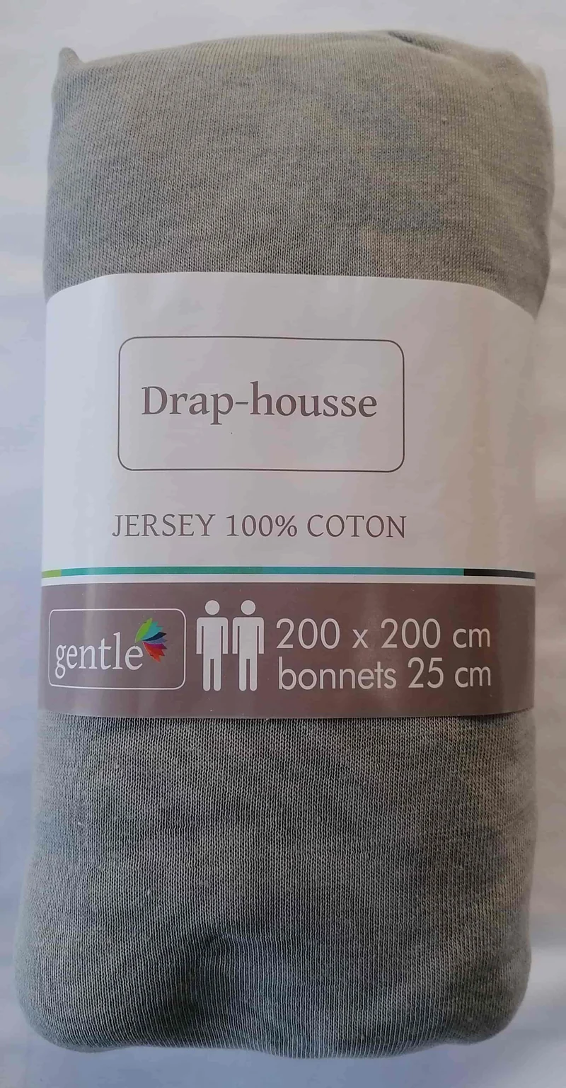Drap housse 2 personnes 200x200cm KING SIZE 100% Coton Jersey Qualité 10 COLORIS
