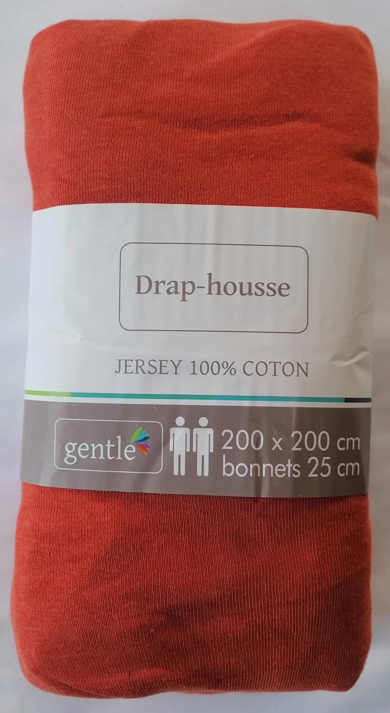 Drap housse 2 personnes 200x200cm KING SIZE 100% Coton Jersey Qualité 10 COLORIS