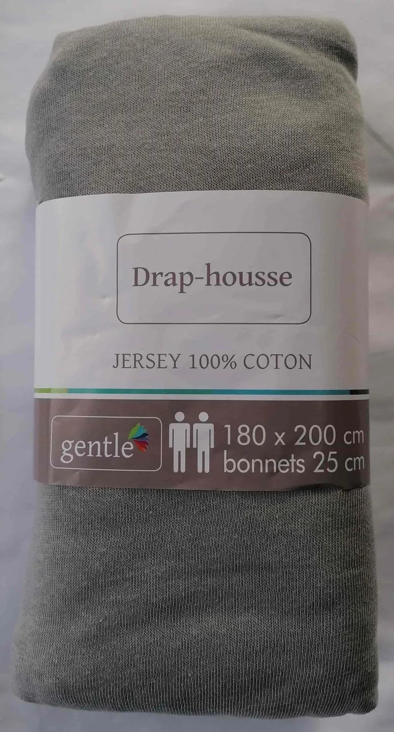 Drap housse 2 personnes 180x200cm KING SIZE 100% Coton Jersey Qualité 10 COLORIS