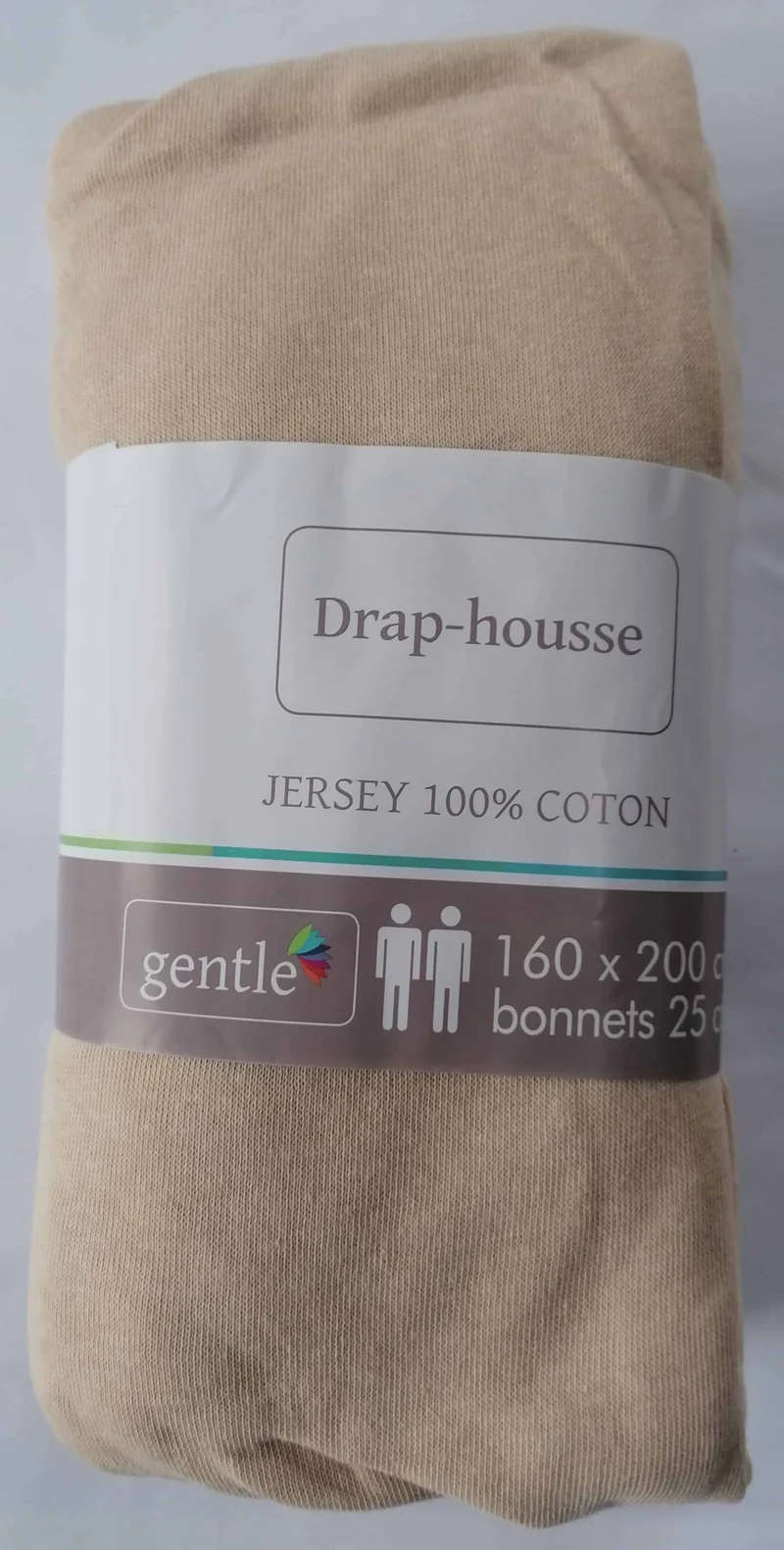 Drap housse 2 personnes 160x200cm - 100% Coton Jersey Qualité Hôtel - 10 COLORIS