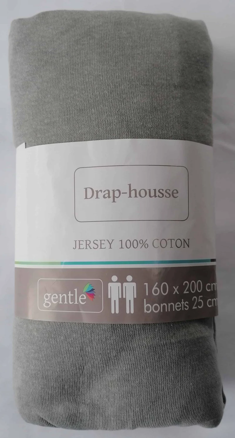 Drap housse 2 personnes 160x200cm - 100% Coton Jersey Qualité Hôtel - 10 COLORIS