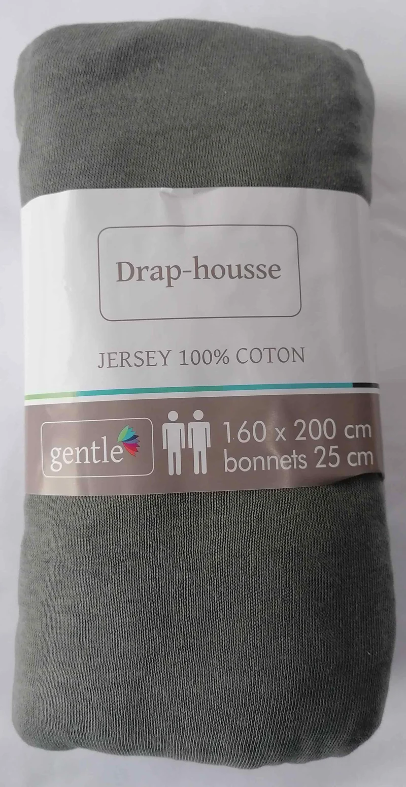 Drap housse 2 personnes 160x200cm - 100% Coton Jersey Qualité Hôtel - 10 COLORIS