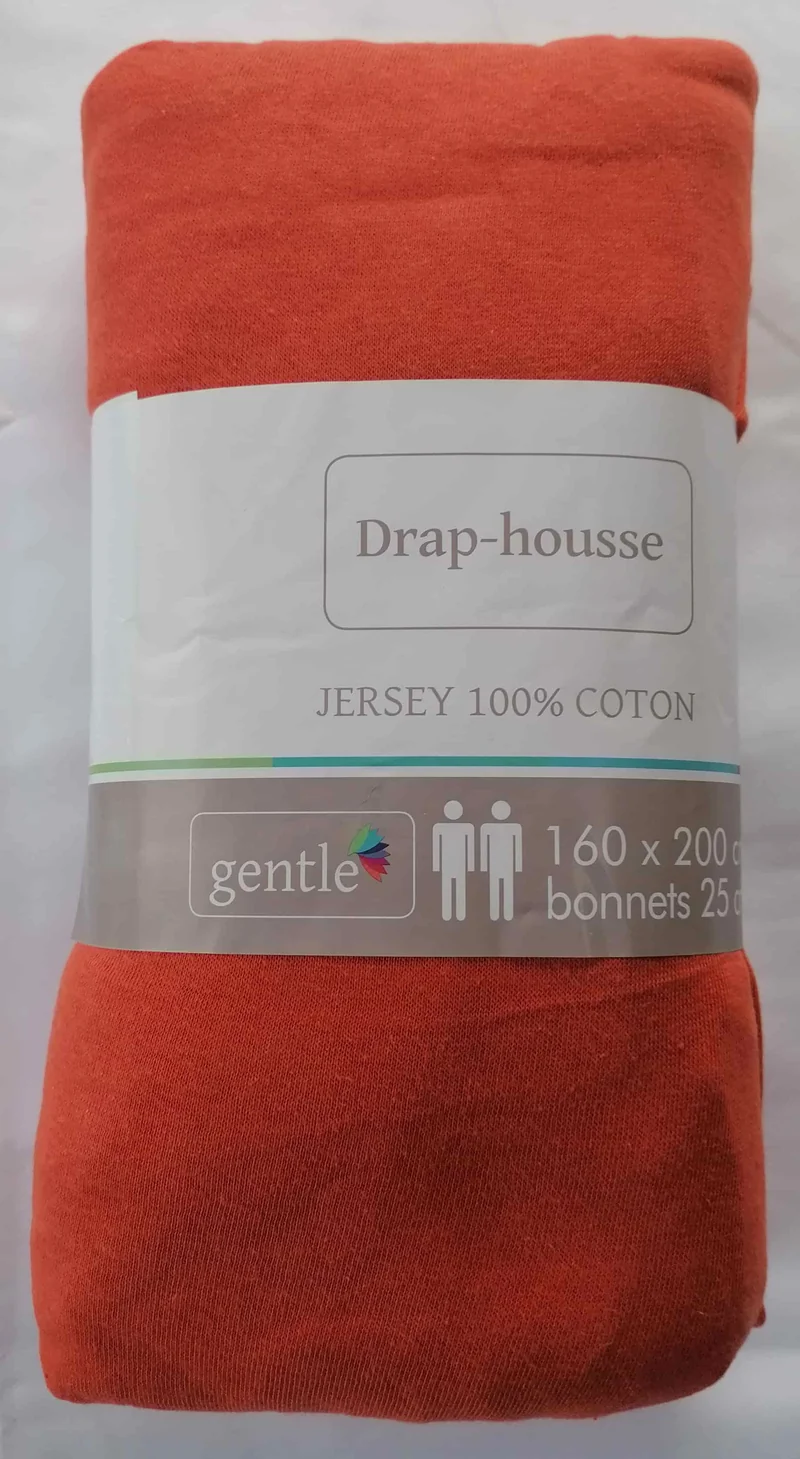 Drap housse 2 personnes 160x200cm - 100% Coton Jersey Qualité Hôtel - 10 COLORIS