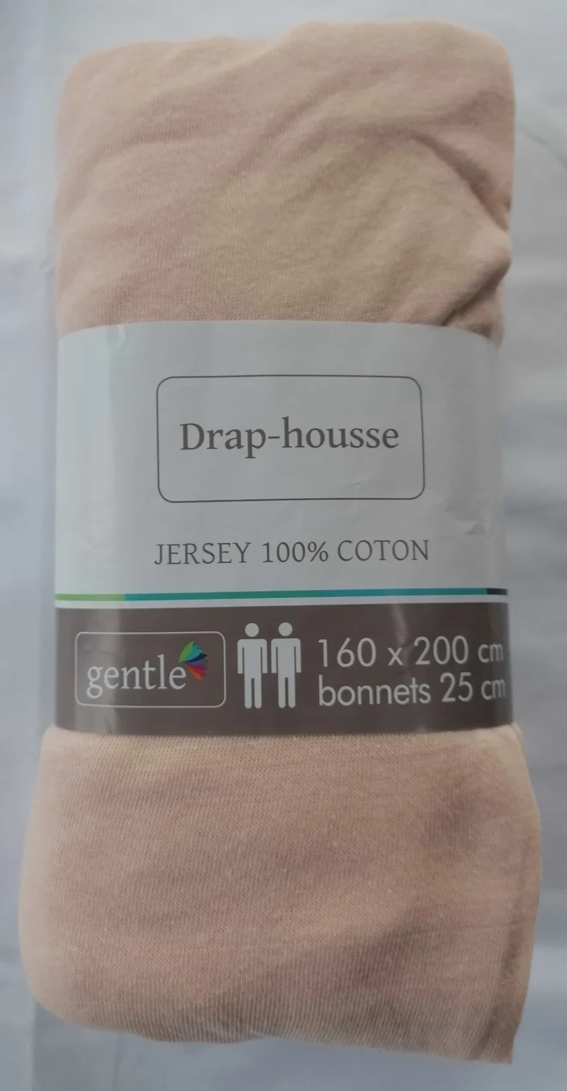 Drap housse 2 personnes 160x200cm - 100% Coton Jersey Qualité Hôtel - 10 COLORIS