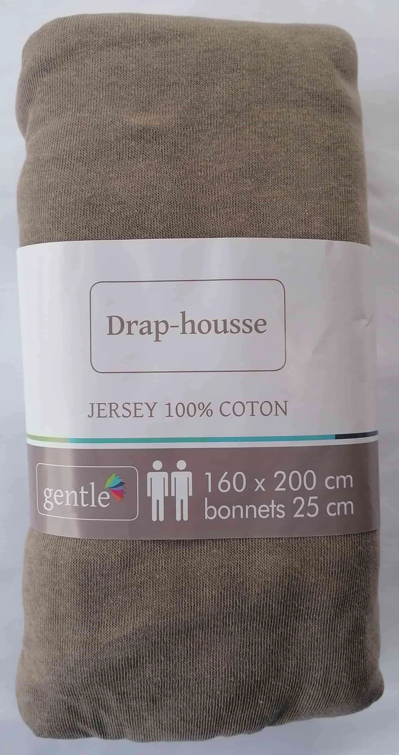 Drap housse 2 personnes 160x200cm - 100% Coton Jersey Qualité Hôtel - 10 COLORIS