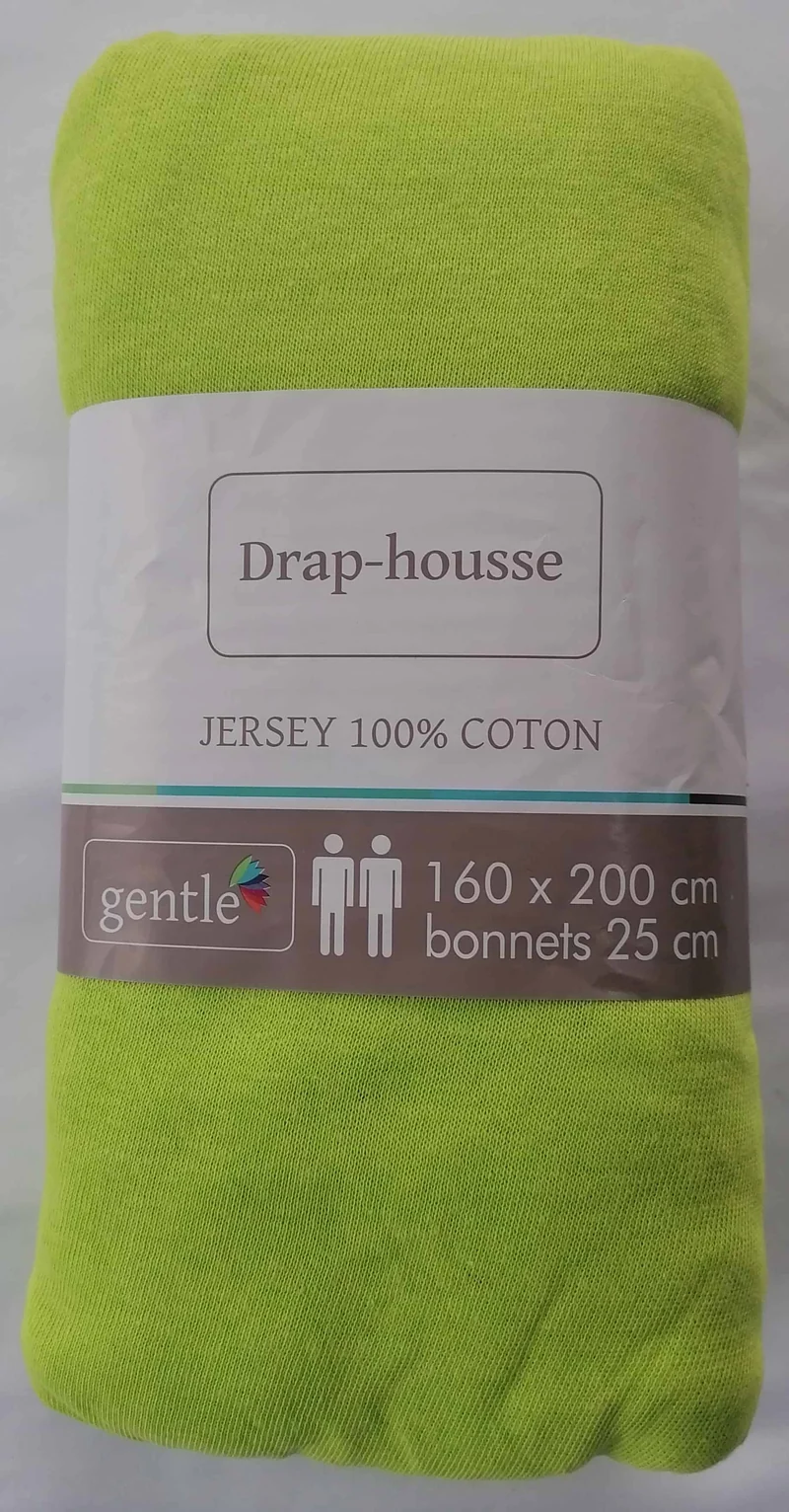 Drap housse 2 personnes 160x200cm - 100% Coton Jersey Qualité Hôtel - 10 COLORIS