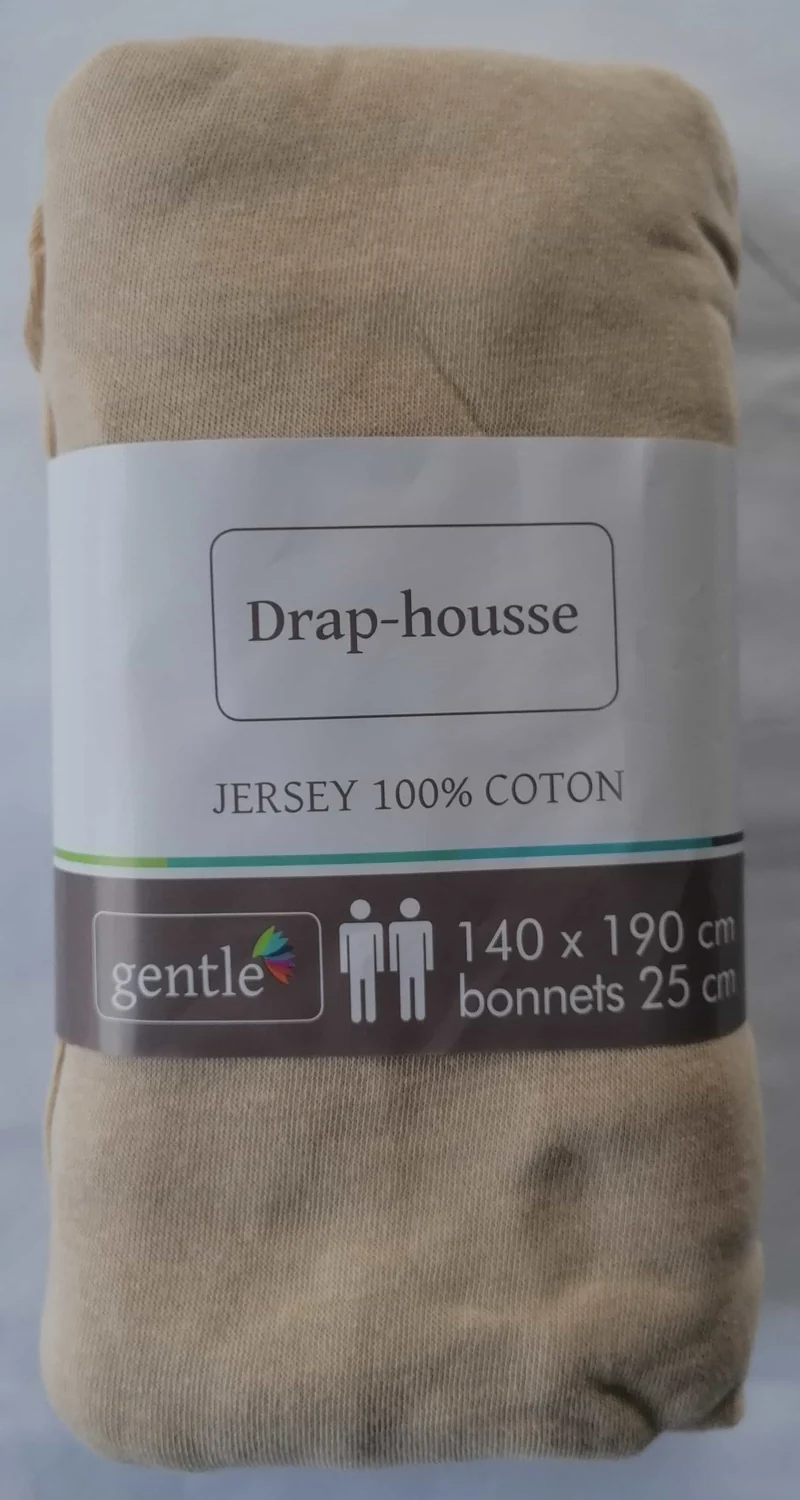 Drap housse 2 personnes 140x190cm - 100% Coton Jersey Qualité Hôtel - 10 COLORIS