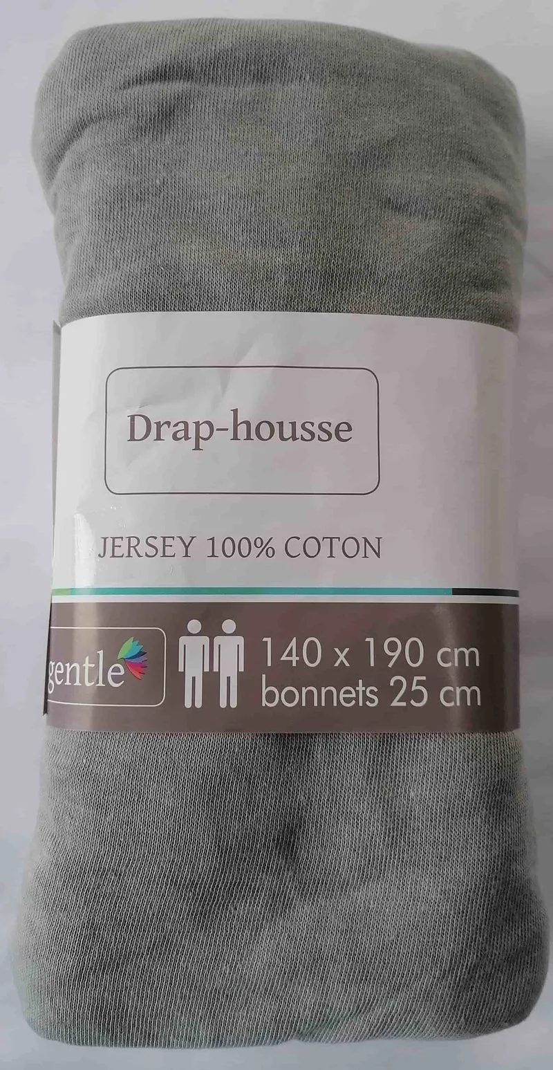 Drap housse 2 personnes 140x190cm - 100% Coton Jersey Qualité Hôtel - 10 COLORIS