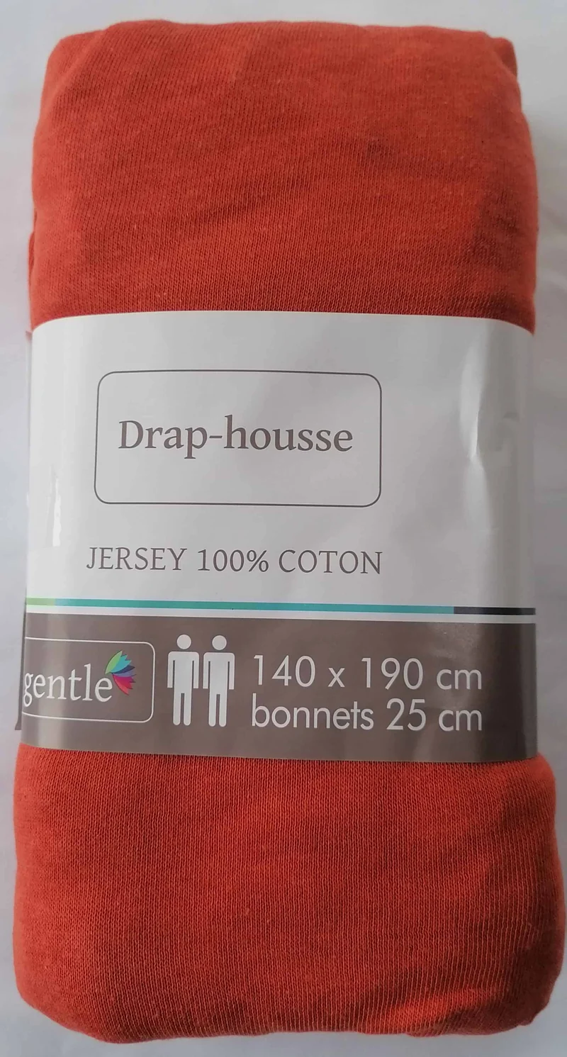 Drap housse 2 personnes 140x190cm - 100% Coton Jersey Qualité Hôtel - 10 COLORIS