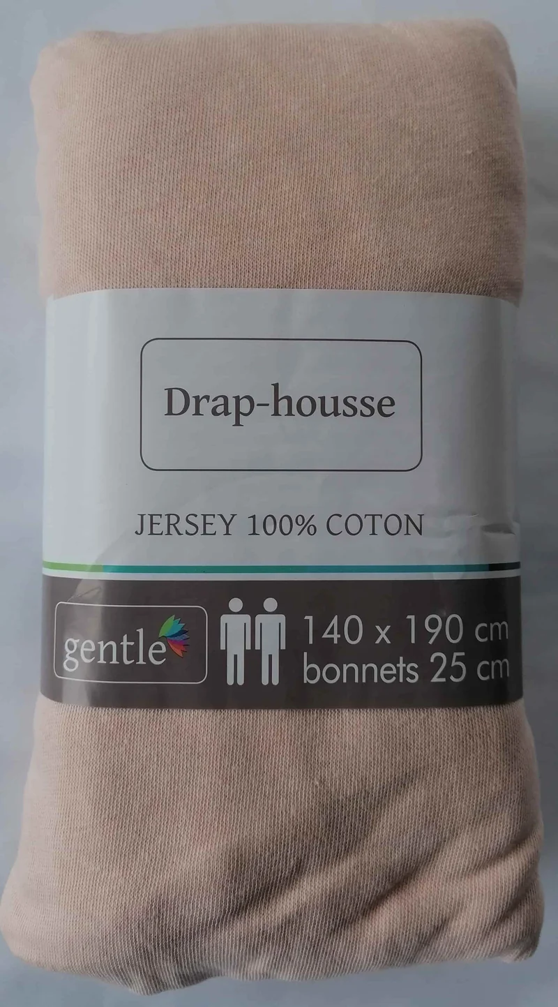 Drap housse 2 personnes 140x190cm - 100% Coton Jersey Qualité Hôtel - 10 COLORIS