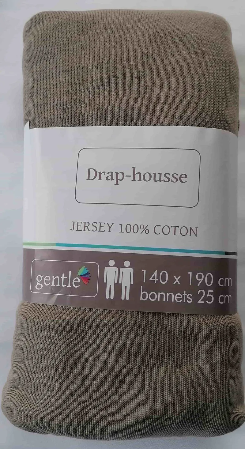 Drap housse 2 personnes 140x190cm - 100% Coton Jersey Qualité Hôtel - 10 COLORIS