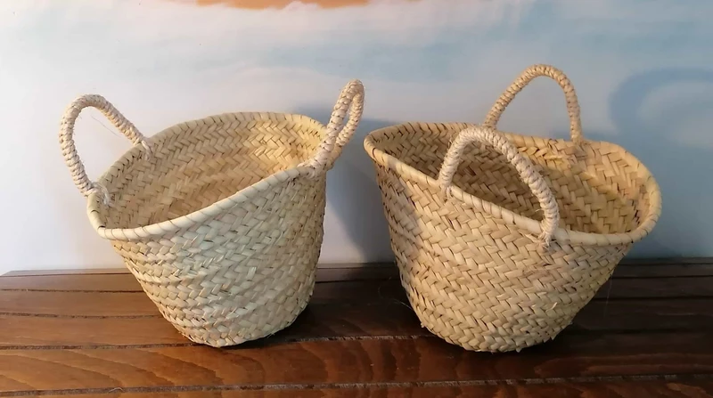 Beau Petit panier pour enfant - tressé en feuille de palmier - couffin sac corbeille décoration rangement jouet