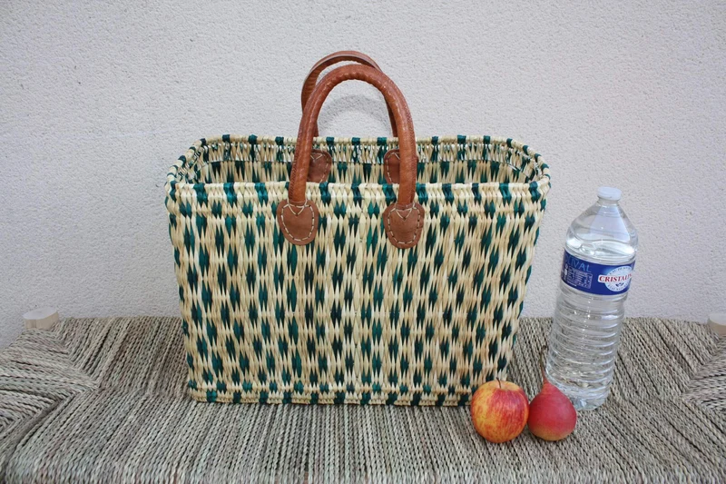 Panier en Osier Souple - 3 tailles - Grand sac & cabas XXL !!! Pour courses, marchés, plage ... rotin jonc tressé