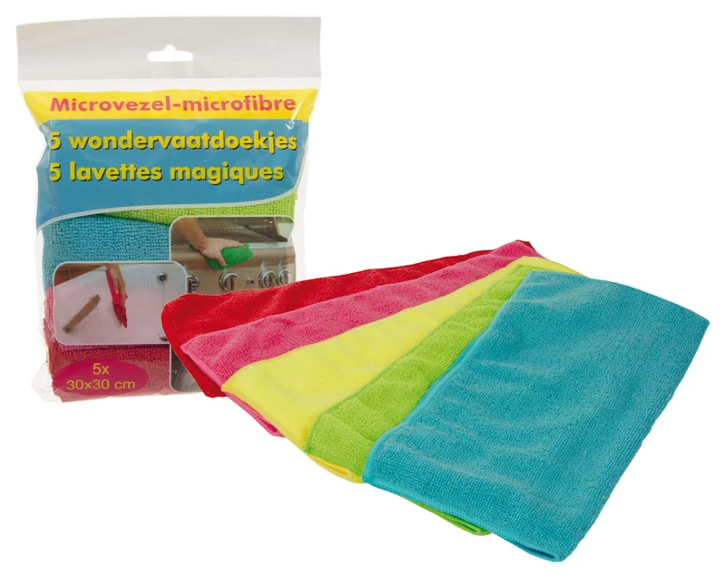 Lot de 10 / 20 / 50 chiffons microfibre - 30 x 30 cm -