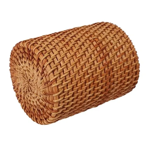 Pot à ustensiles rond en rotin