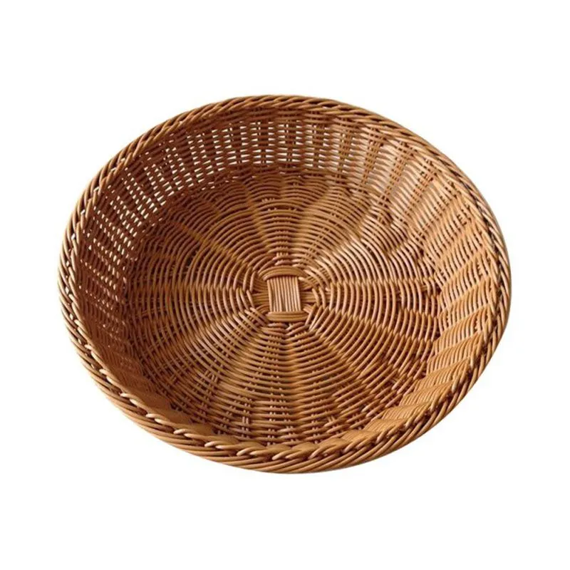 Panier rond en rotin tissé à la main