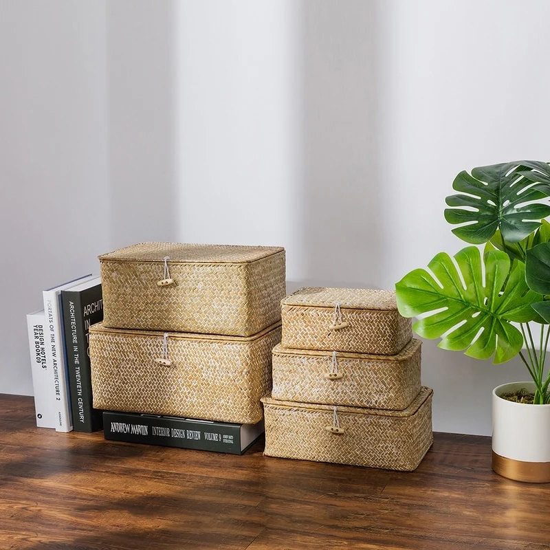 Malle multifonctions 5 formats en rotin blanc
