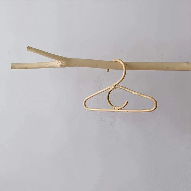 Lot de 3 cintres simples en rotin pour enfants