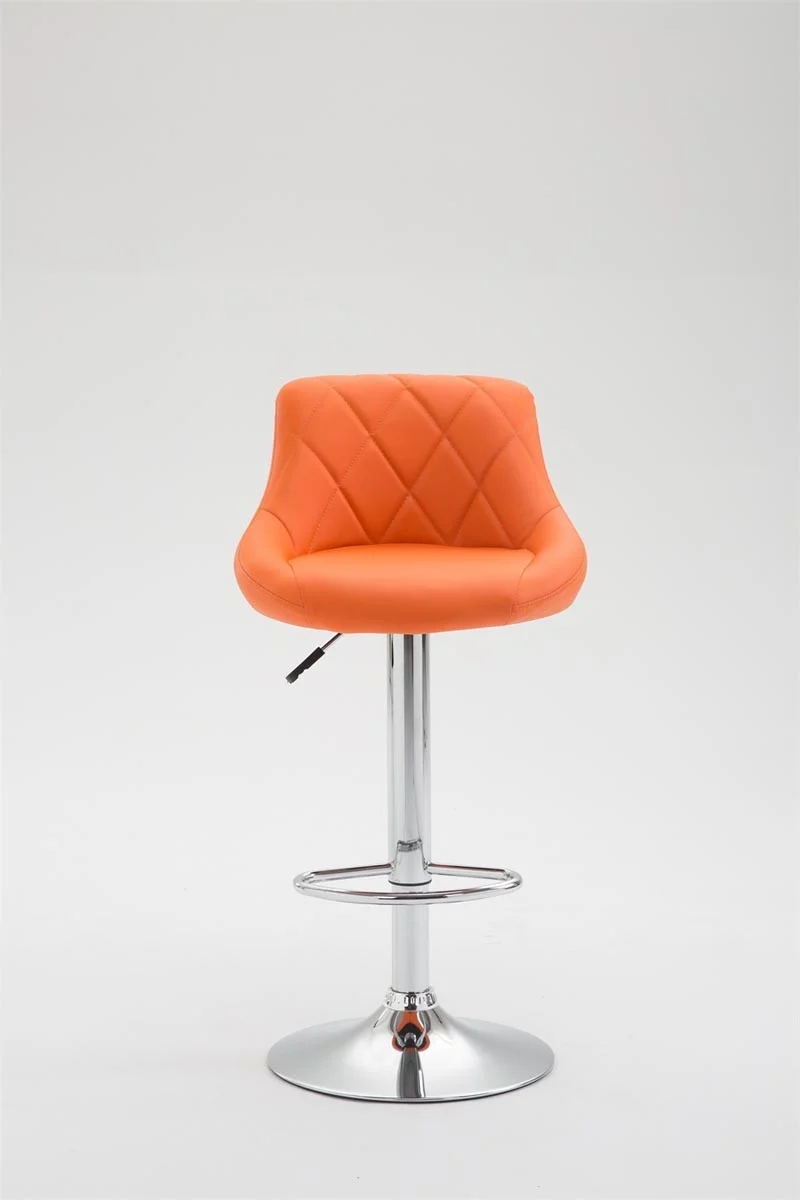 2x Tabourets de bar en synthétique orange pivotant avec repose-pieds TDB10083