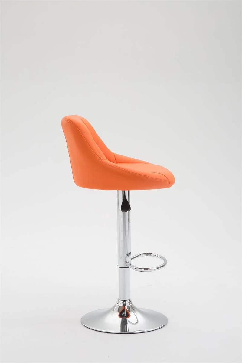 2x Tabourets de bar en synthétique orange pivotant avec repose-pieds TDB10083