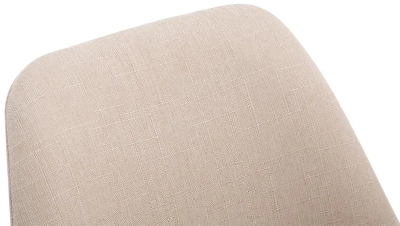 Chaise de salle à manger x1 design scandinave en tissu crème et piètement à 4 pieds en bois clair 10_0003274