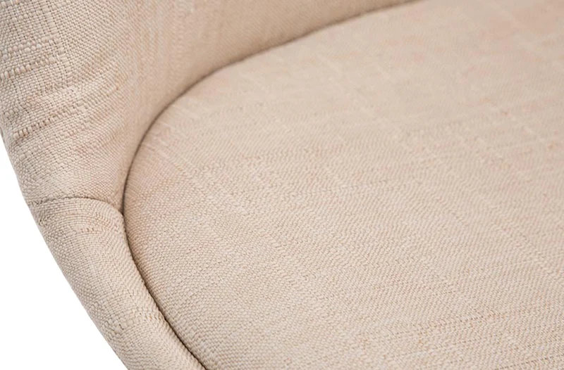 Chaise de salle à manger x1 design scandinave en tissu crème et piètement à 4 pieds en bois clair 10_0003274