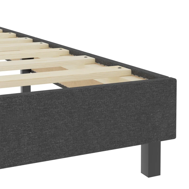 Sommier à lattes sur pieds cadre de lit avec matelas 160x200 cm tissu gris foncé TDL0208060