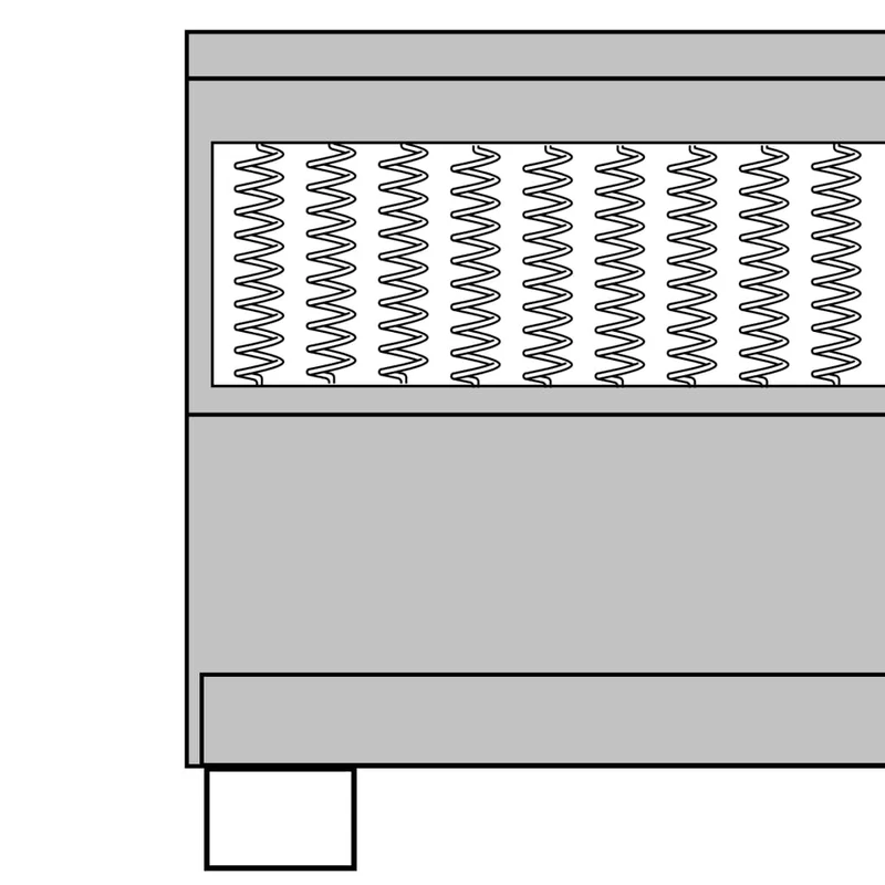 Sommier à lattes sur pieds cadre de lit avec matelas 160x200 cm tissu gris foncé TDL0208060