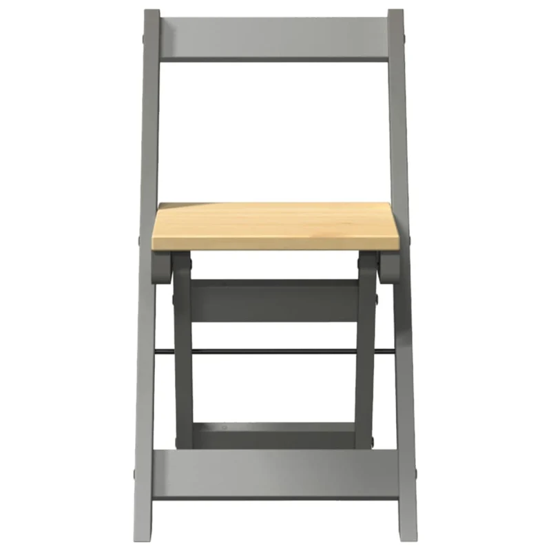 Lot de 4 chaises de salle à manger pliables design rustique en bois de pin gris DEC026287