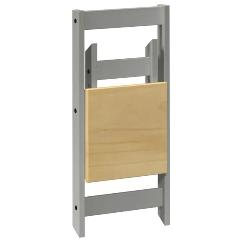 Lot de 4 chaises de salle à manger pliables design rustique en bois de pin gris DEC026287