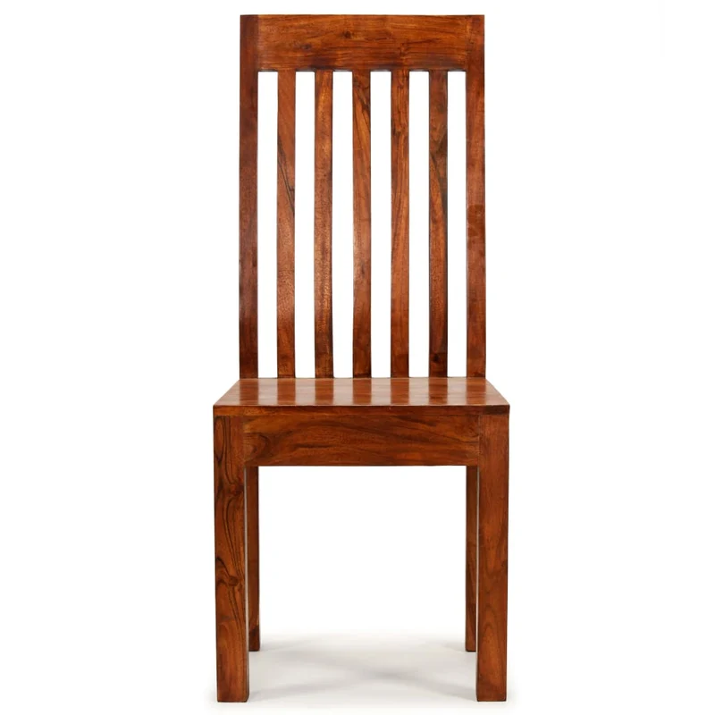Lot de 6 chaises de salle à manger design épuré et moderne en bois d'acacia brun DEC025681