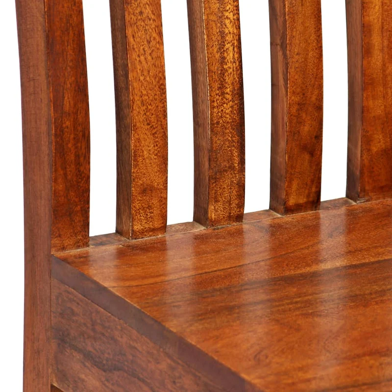 Lot de 6 chaises de salle à manger design épuré et moderne en bois d'acacia brun DEC025681