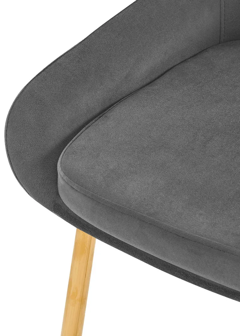 Lot de 2 chaises de salle à manger élégance confort design moderne en velours gris foncé structure métallique doré 10_0007654