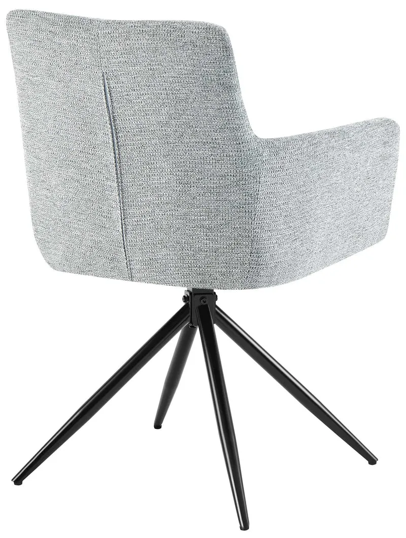 Lot de 2 chaises de salle à manger moderne et confort mécanisme de rotation à 180° en tissu gris clair et métal 10_0007536