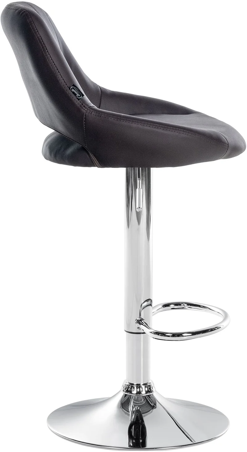 Lot de 2 tabourets de bar avec repose-pieds en forme d'arc assise en similicuir marron cadre en métal TDB10750