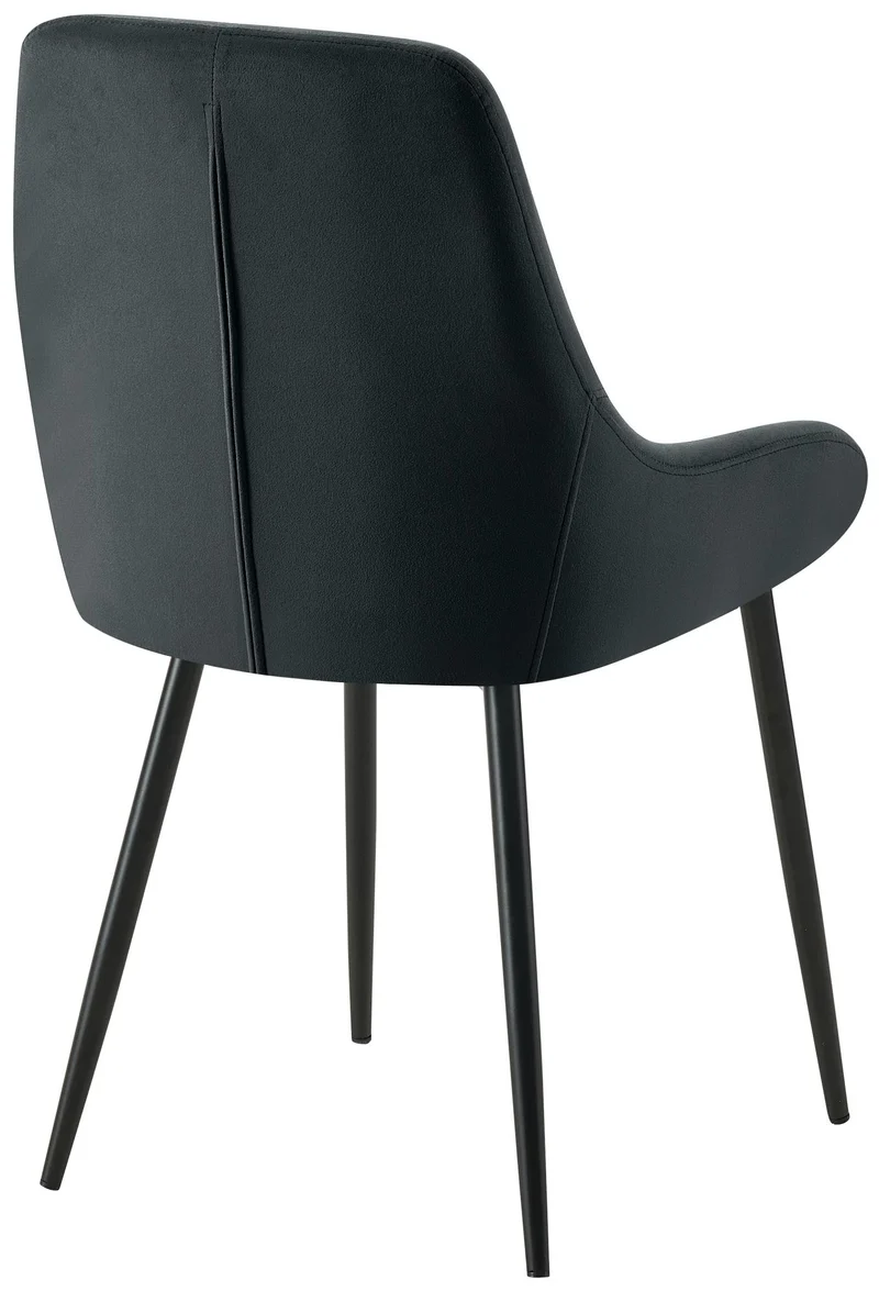 Lot de 2 chaises de salle à manger élégance confort design moderne en velours noir structure métallique noir 10_0007674